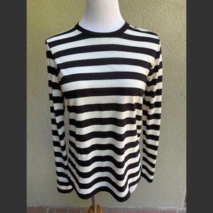 Lost & Found Black and White Striped Long Sleeve Shirt Size XS